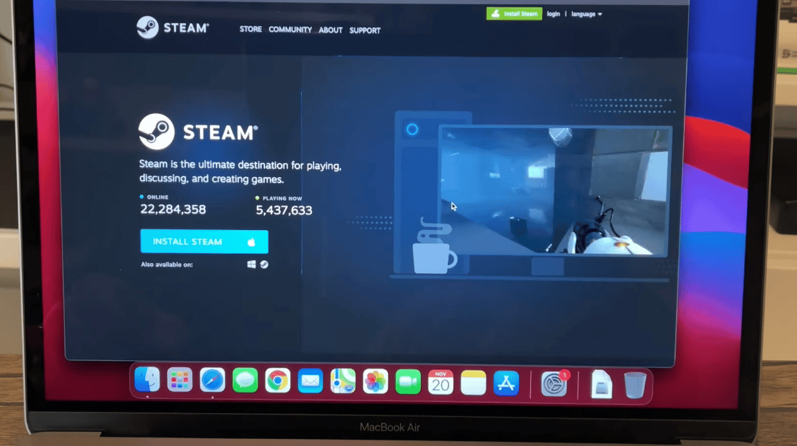 Apple MacBook 上的 Steam Link 应用程序