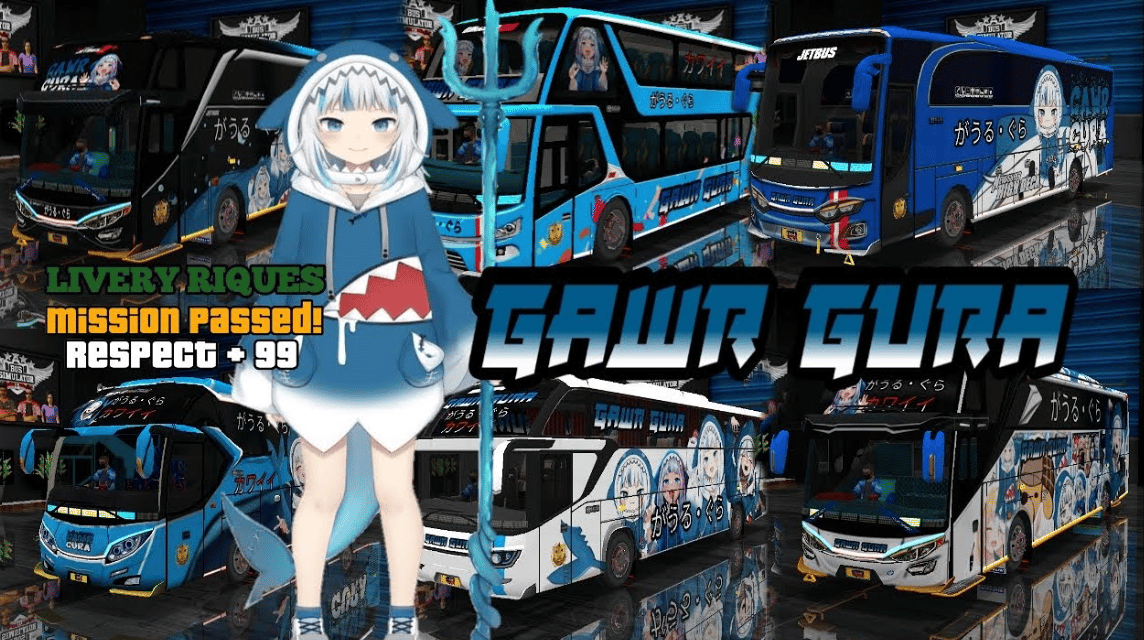 Livery 버스 시뮬레이터 Gawr Gura