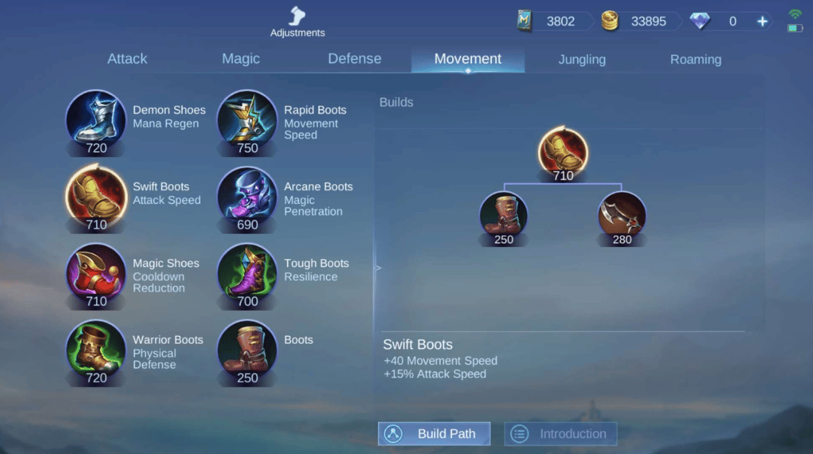 Swift Boots untuk Build Karrie