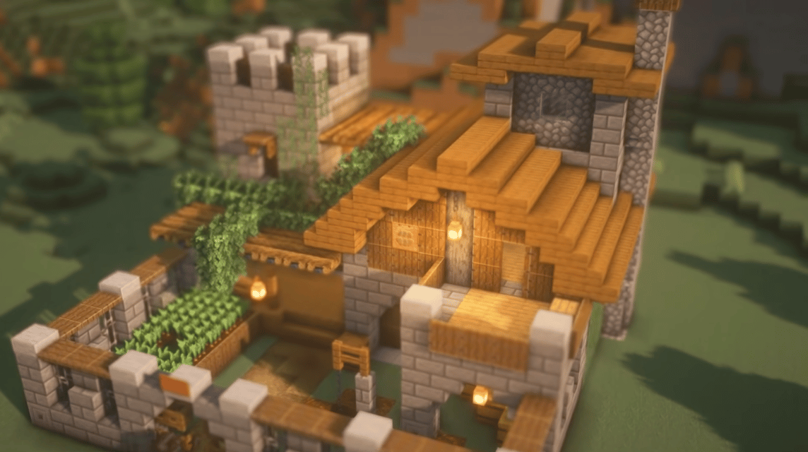 Minecraft シンプルな城の家