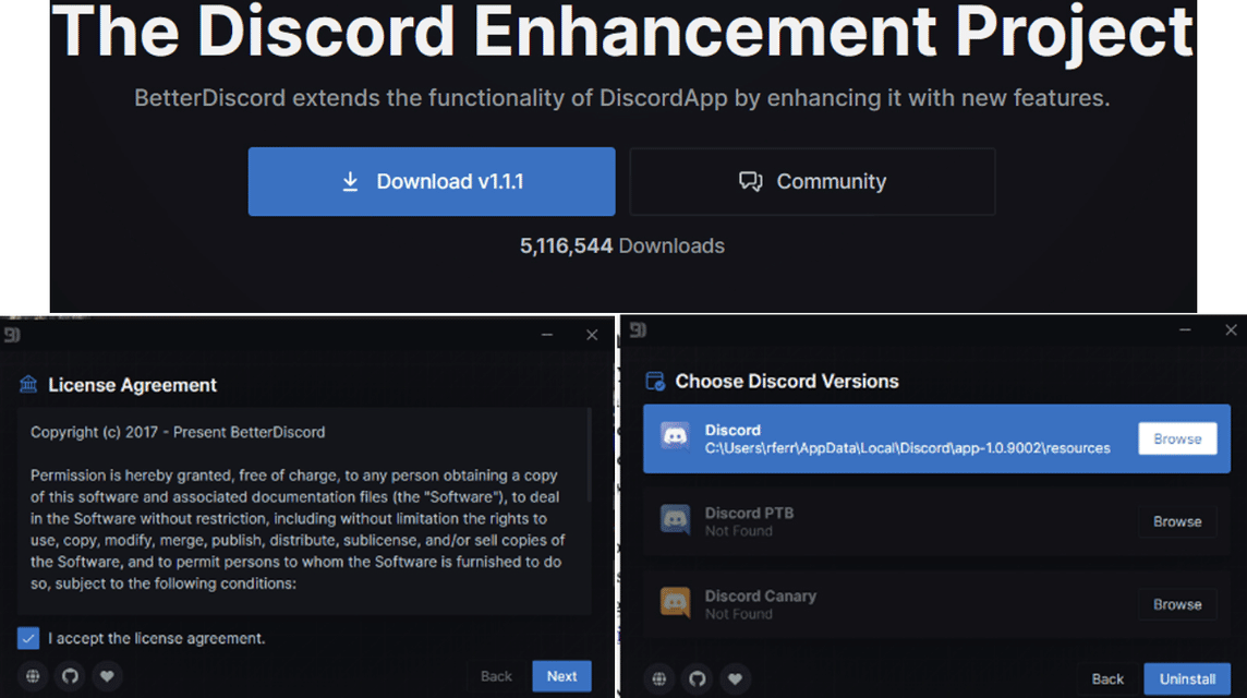 Uninstall Better Discord Theme