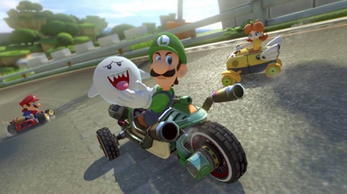 Luigi's character in Mario Kart Deluxe 8 Game