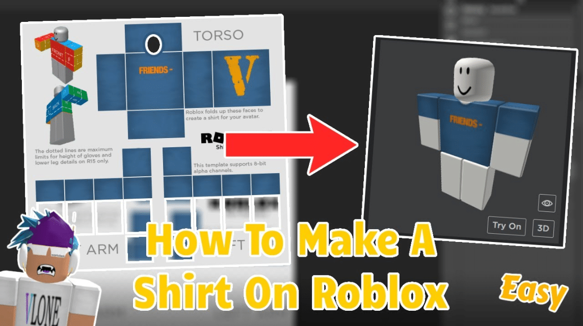Roblox シャツのテンプレートを作成する