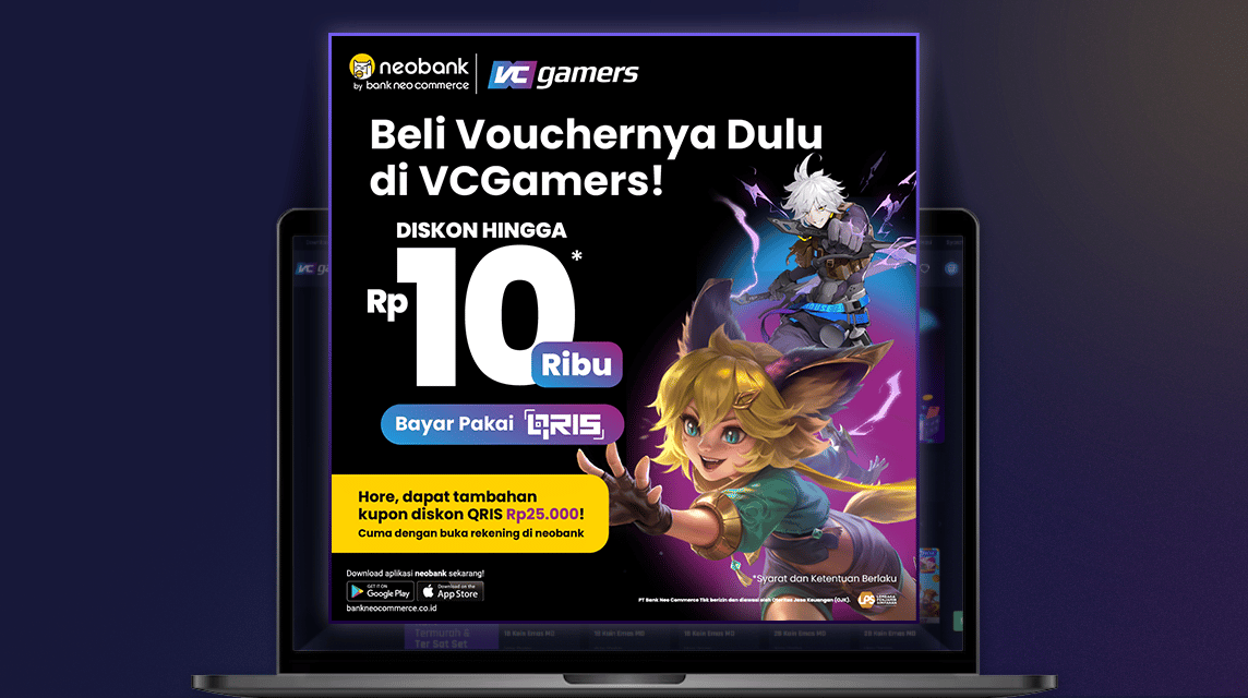 diskon di vcgamers pakai bank neo commerce