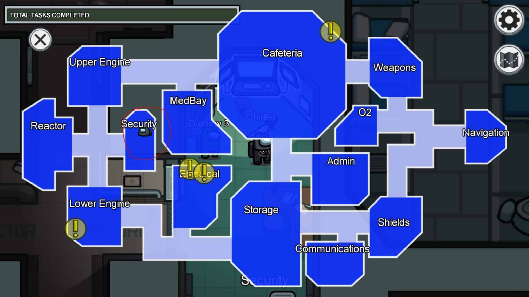 Lay Out Map Among Us - The Skeld