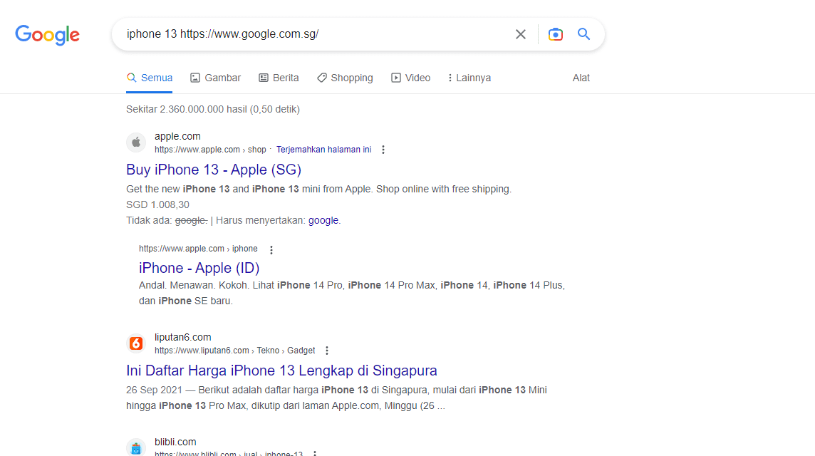 Google 싱가포르를 여는 방법