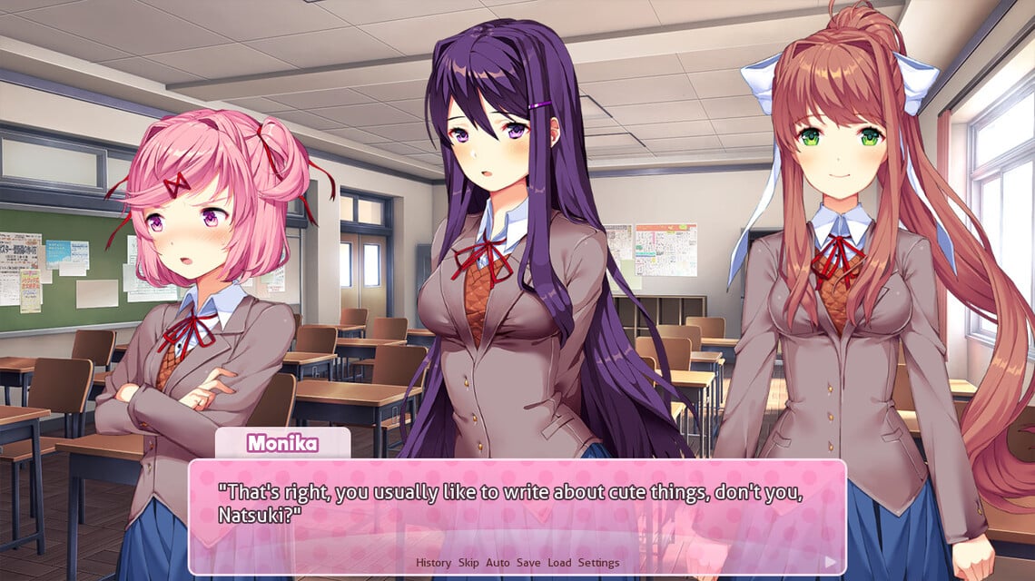 best visual novel pc game Doki Doki Literature Club