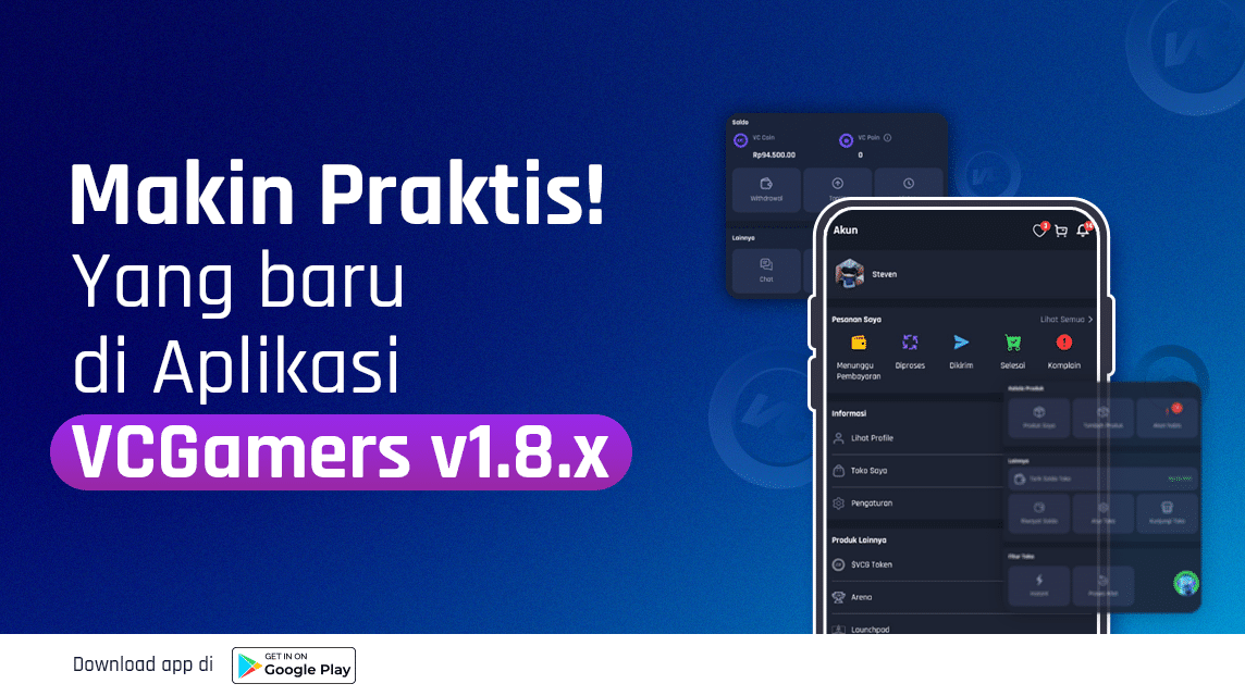 Update Aplikasi VCGamers v1.8